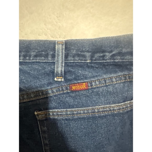Rustler Jeans Mens 42x30 Blue Denim Classic Fit Work Pants - Picture 5 of 6
